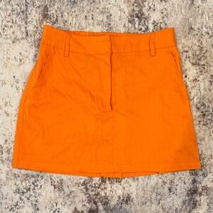 Orange Linen Skirt
